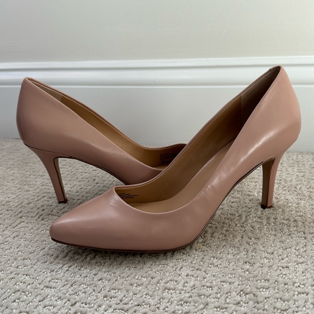 INC nude color leather pumps size 8